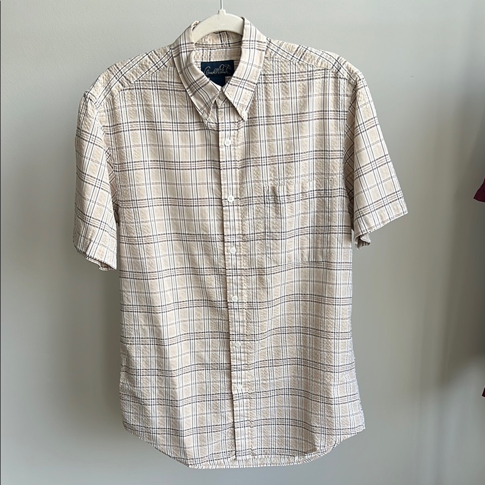 Vintage Arnold Palmer Beige Plaid Shirt